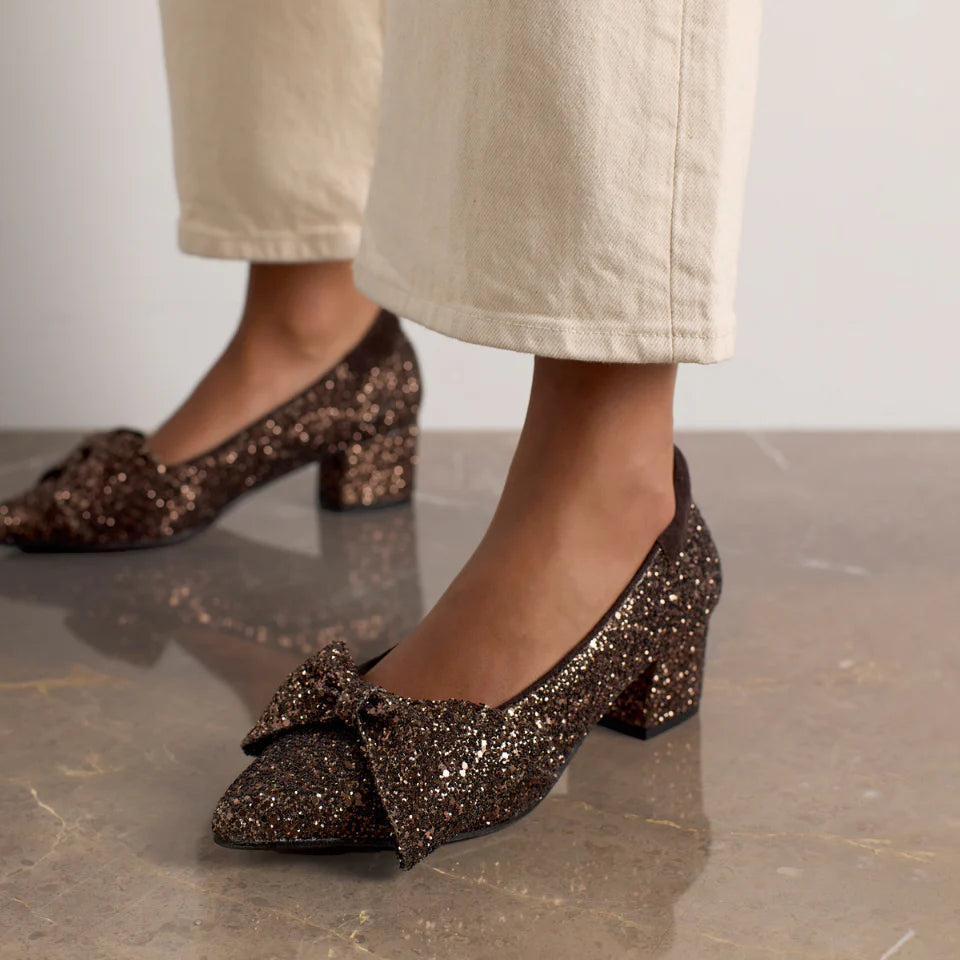 Angulus - Brun Glimmer Pumps