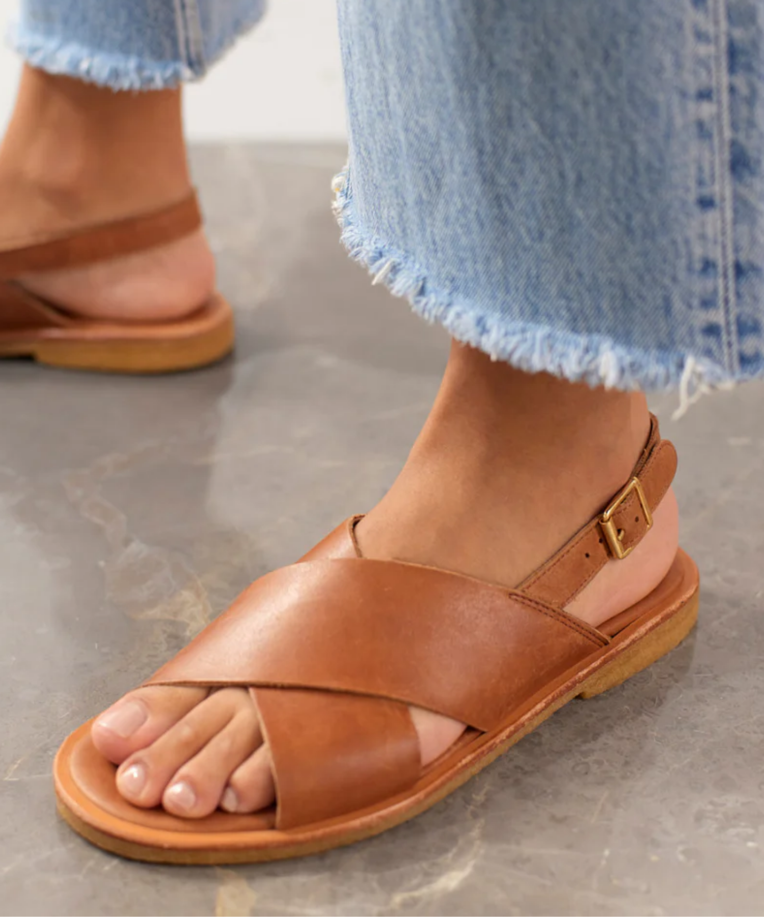 Angulus - Dame sandal i skind