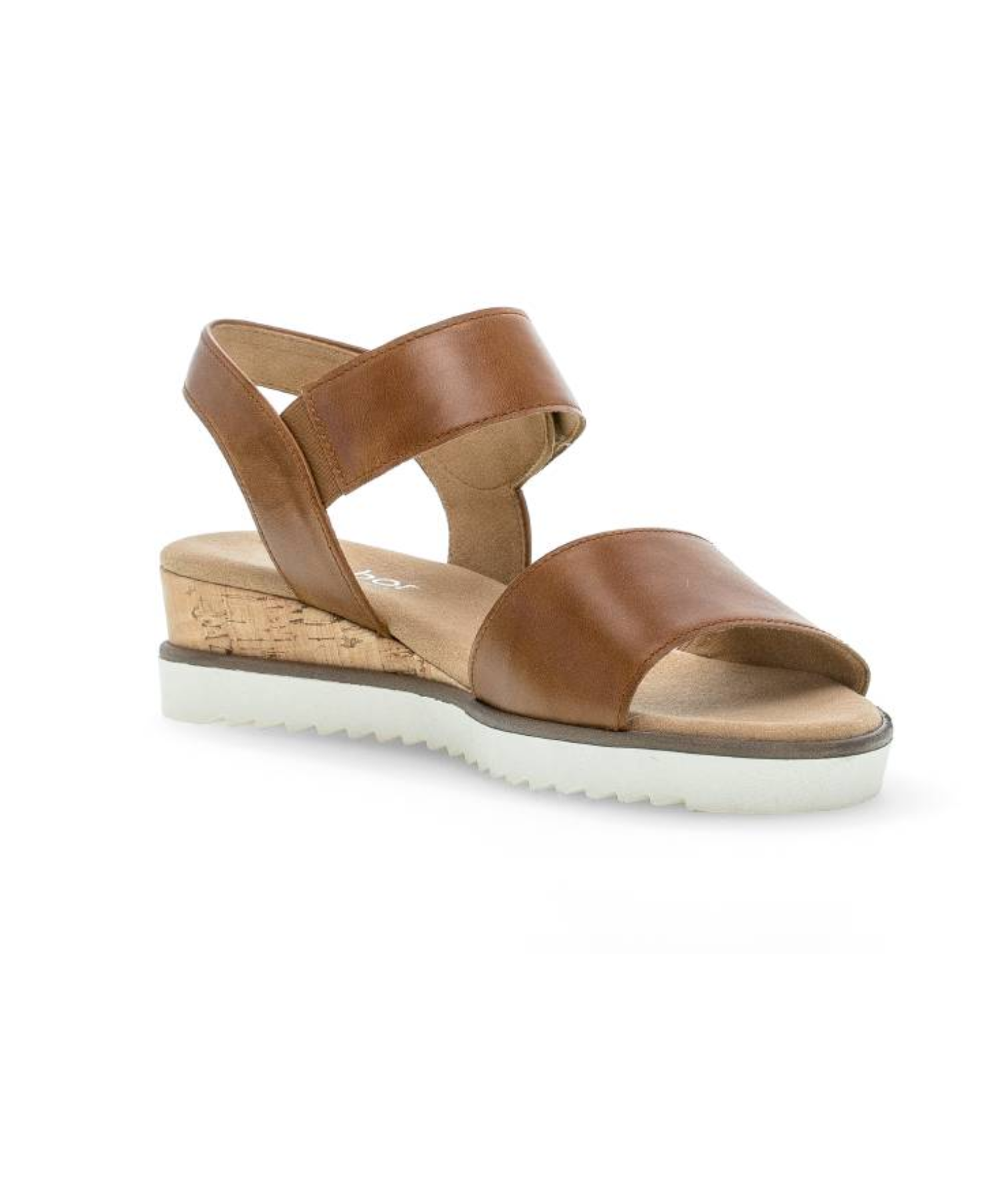 Gabor - Brun sandal med velcro og elastik