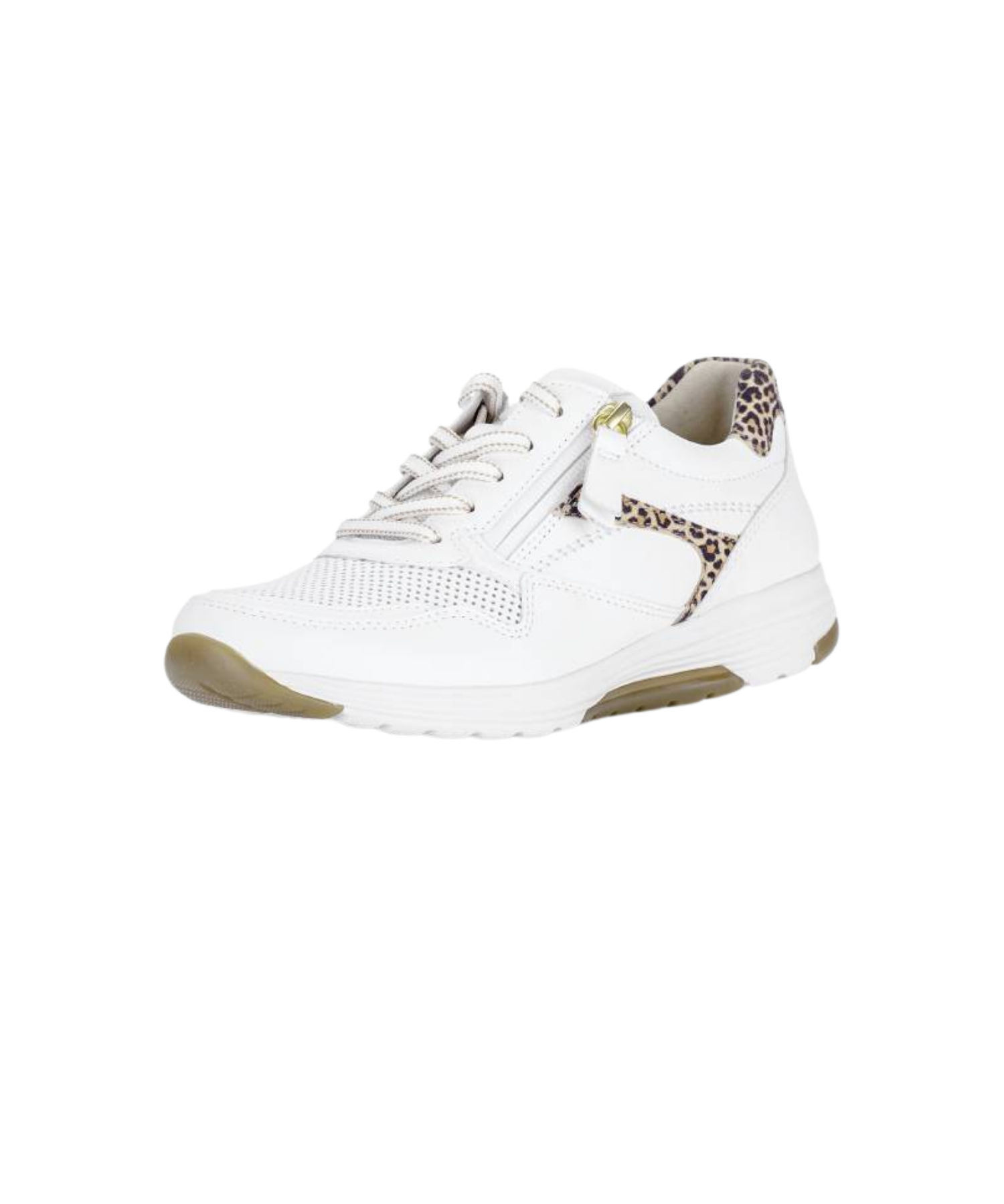 Gabor Rollingsoft - Hvid damesneakers med leopard