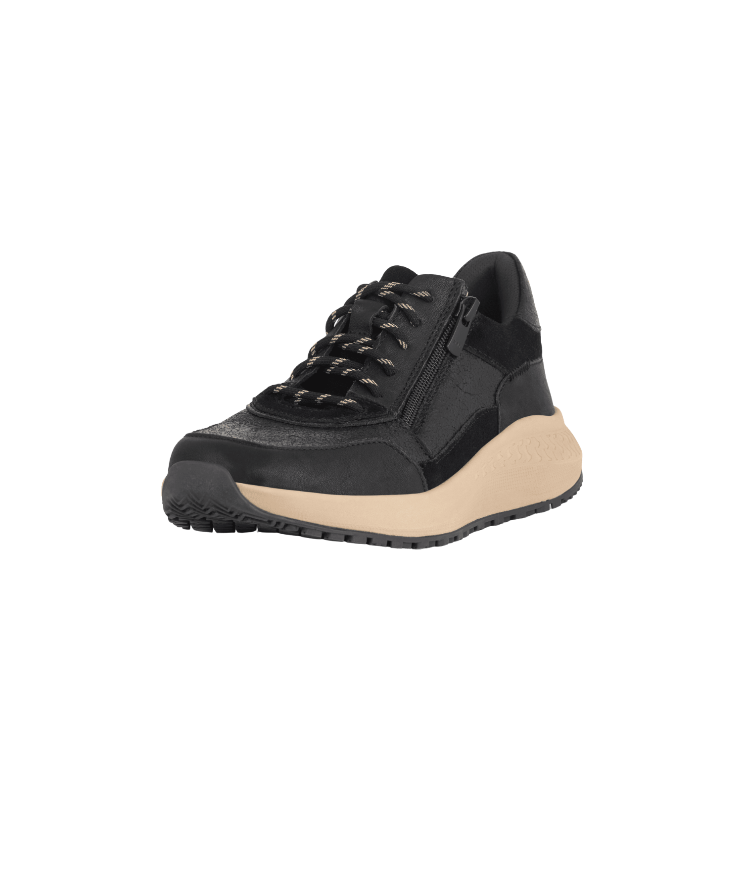 Green Comfort - Sort dame sneakers med ekstra vidde