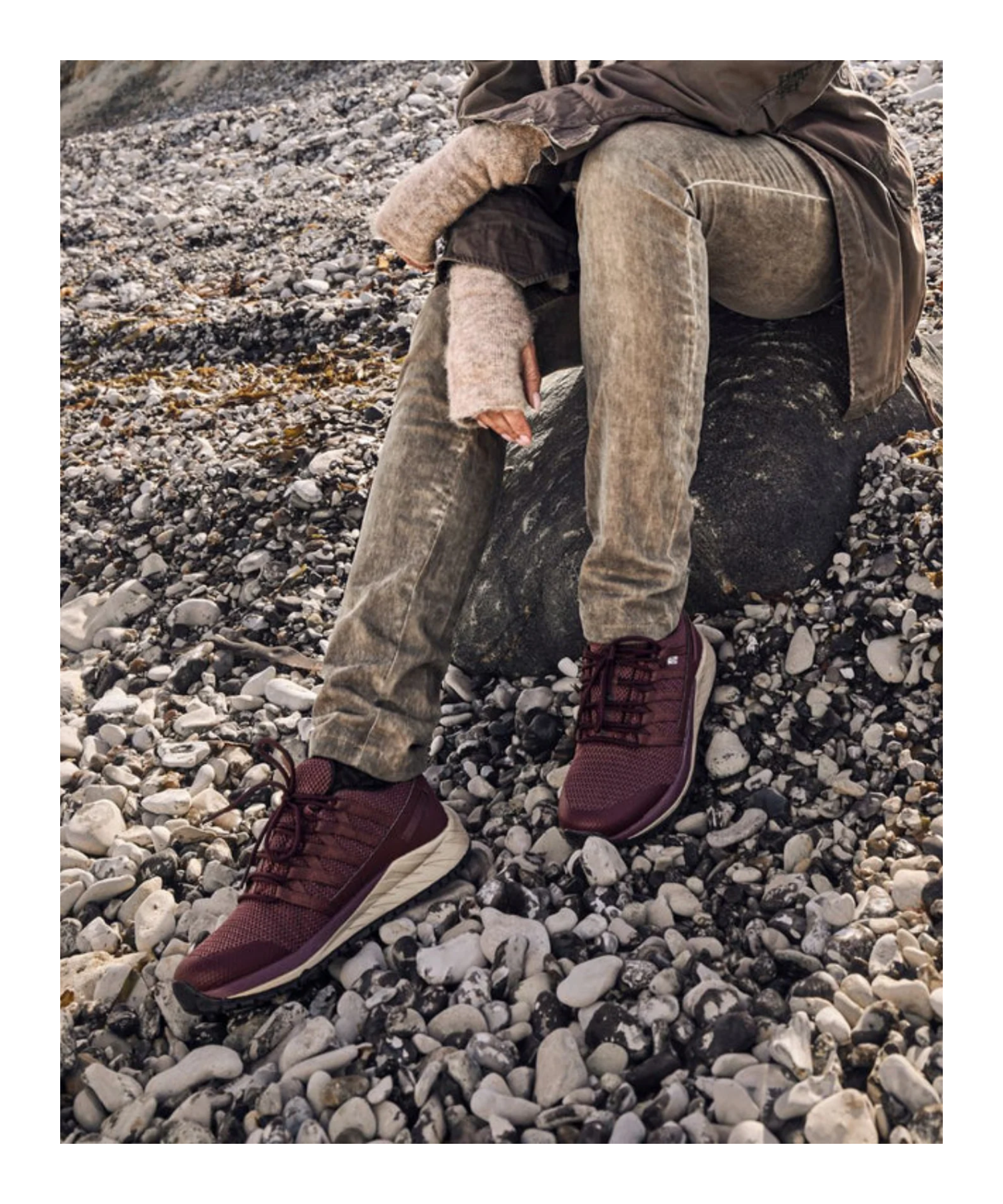 Green Comfort - Damesneakers i bordeaux farve