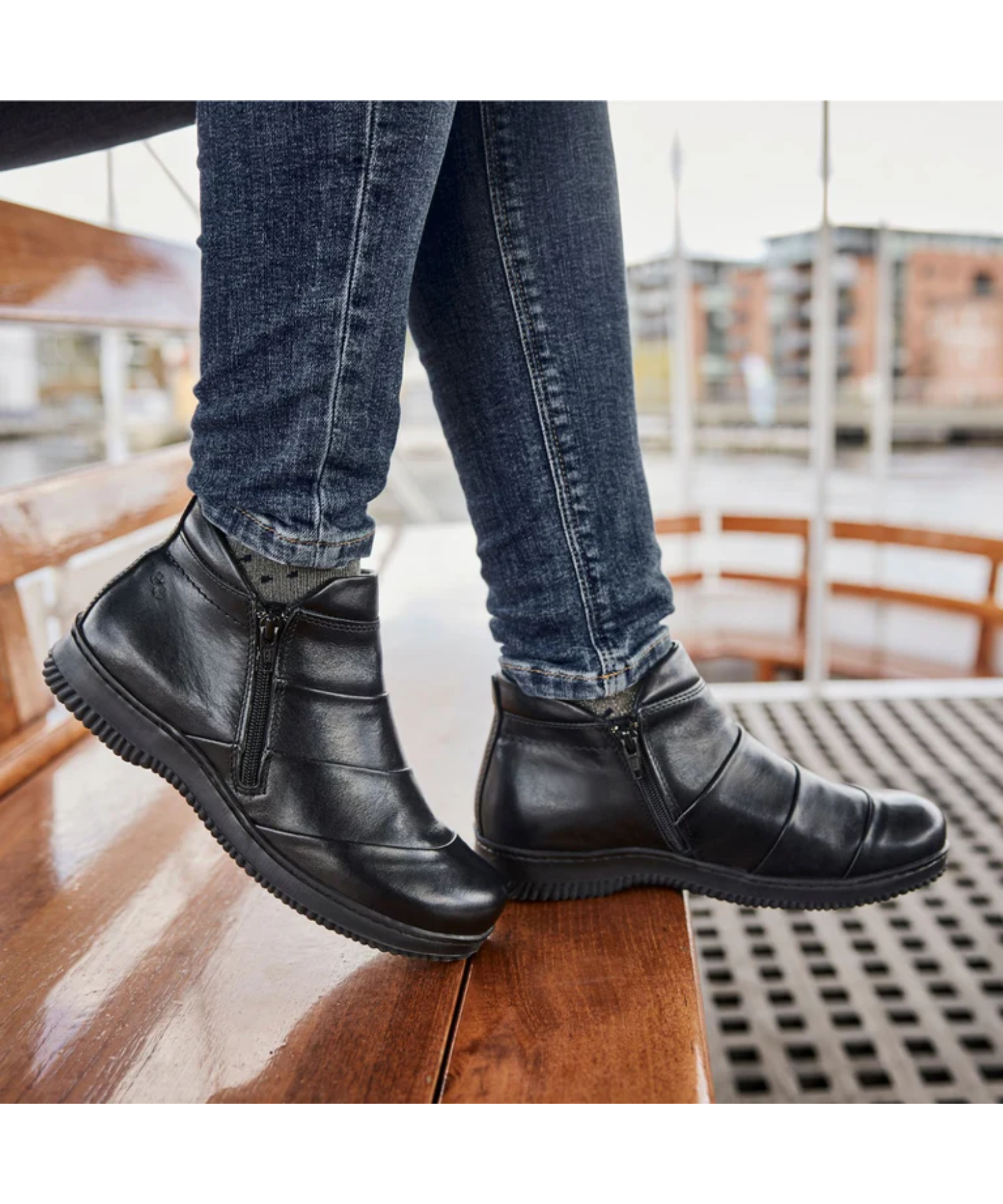 Green Comfort - Sort dame støvle sko