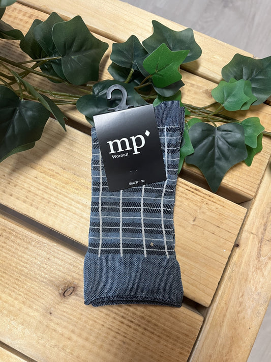 MP - Ternet blå/grøn strømpe