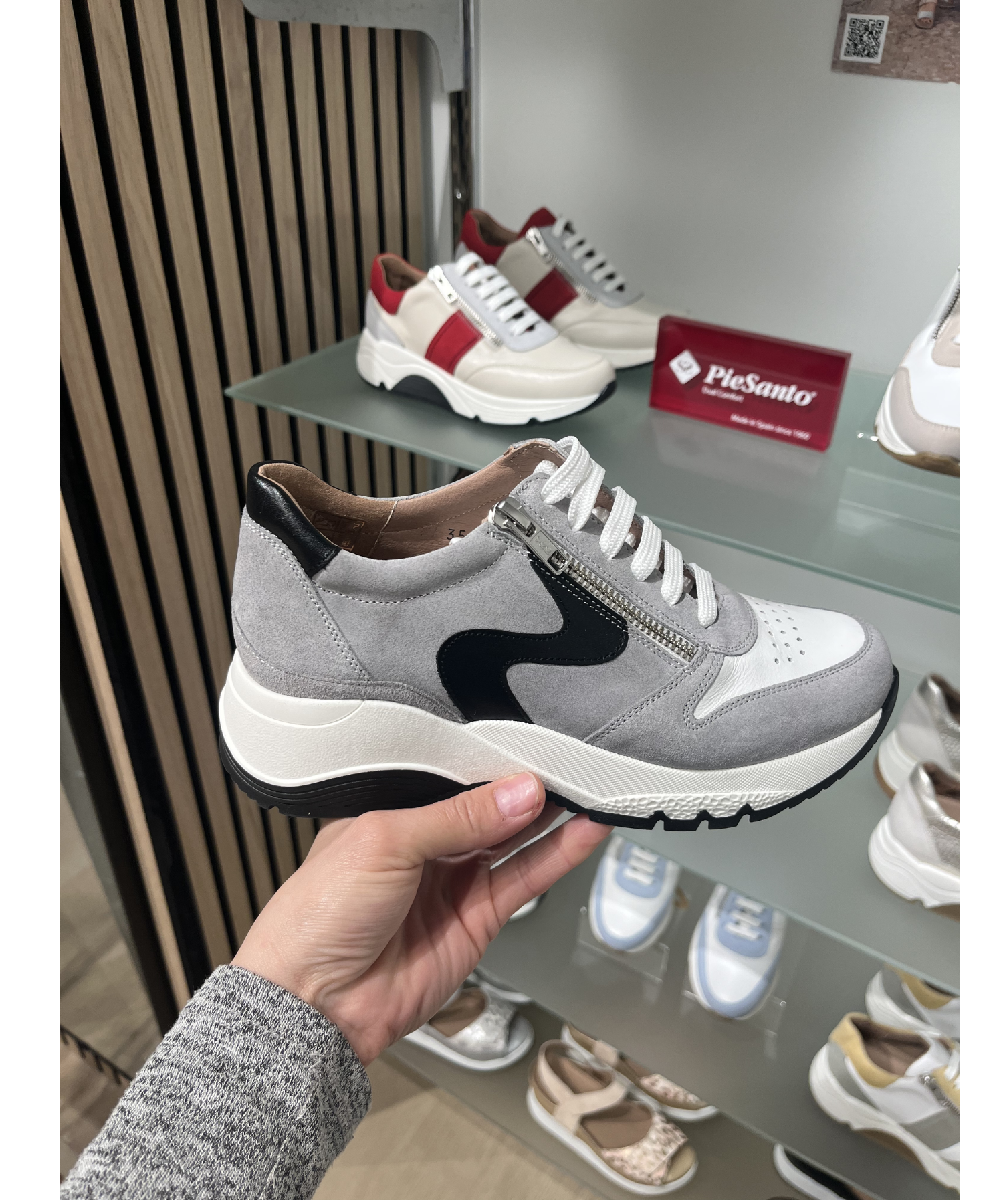 Pie Santo - Grå/sort sneakers Perla