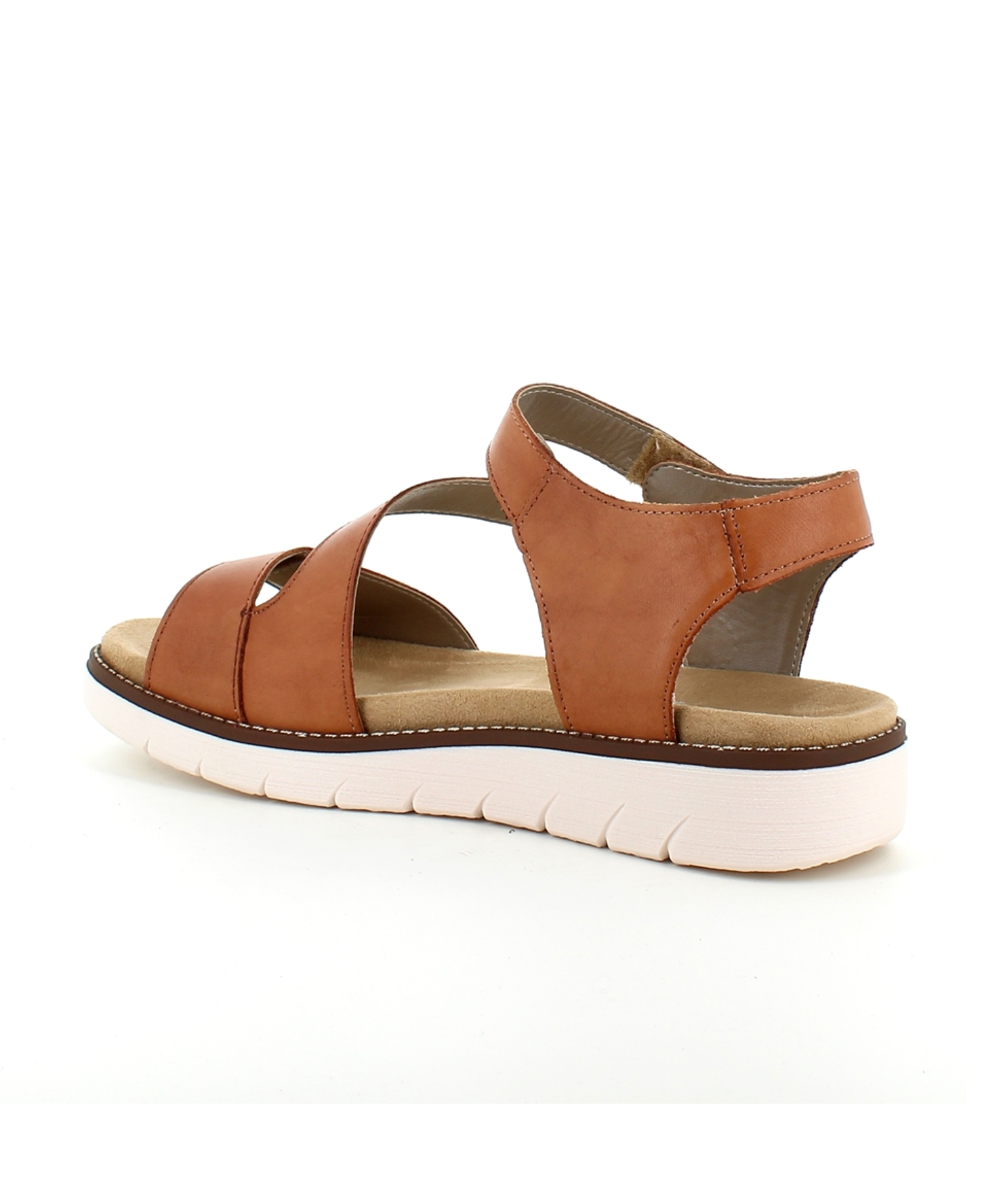 Remonte - Brun damesandal med velcro remme