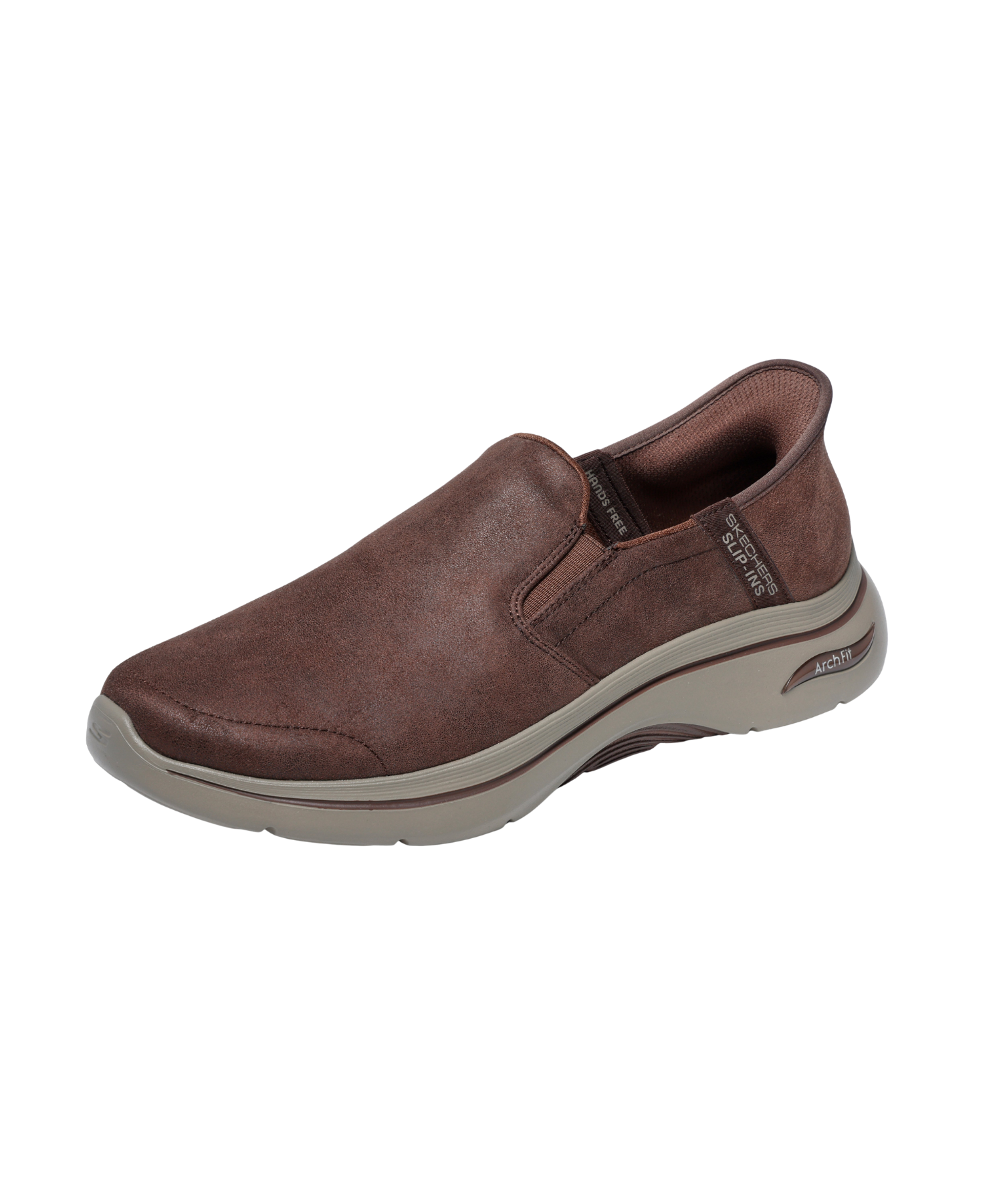 Skechers - Brun slip in sneakers herre