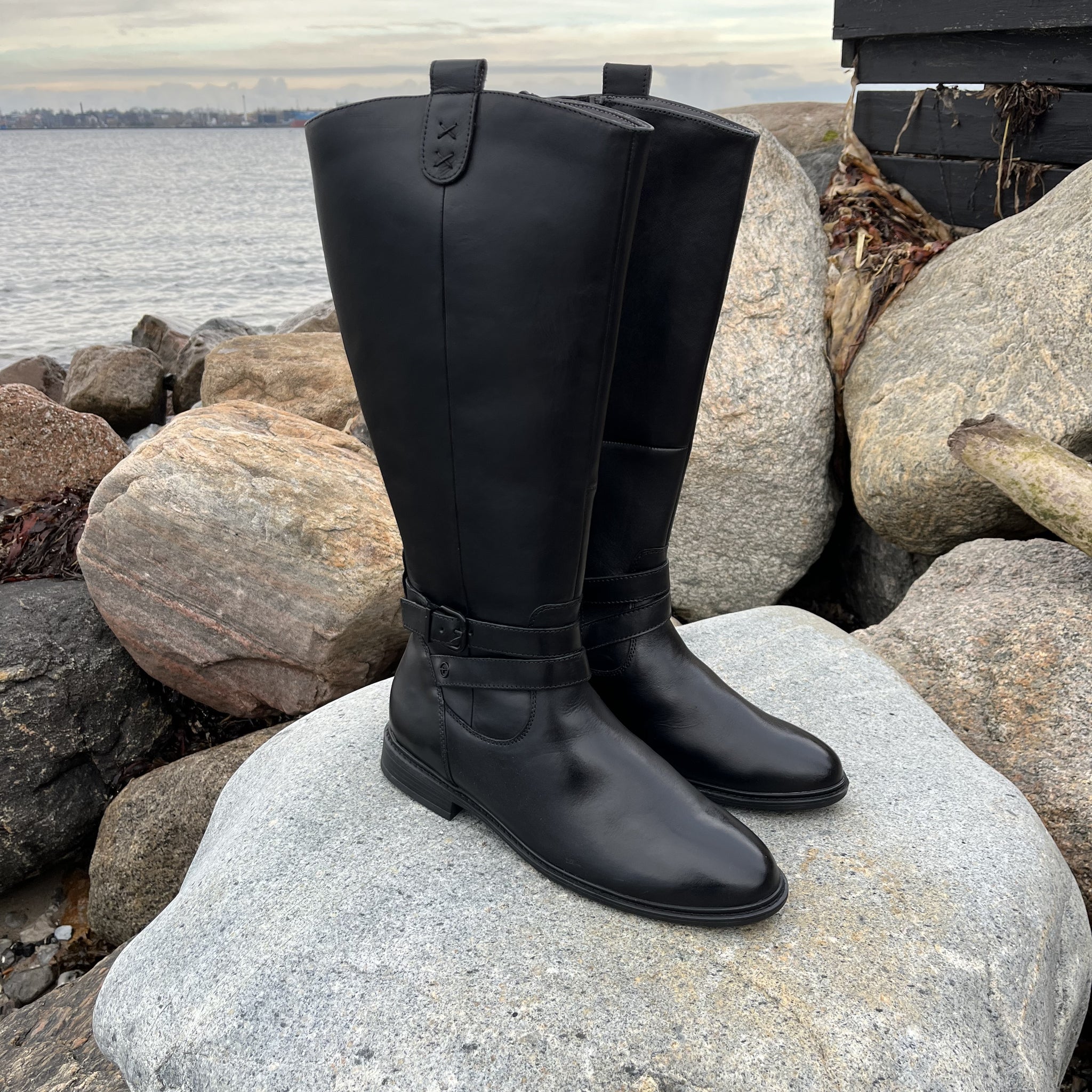 Tamaris Comfort - Sort lang støvle (Vidde H)