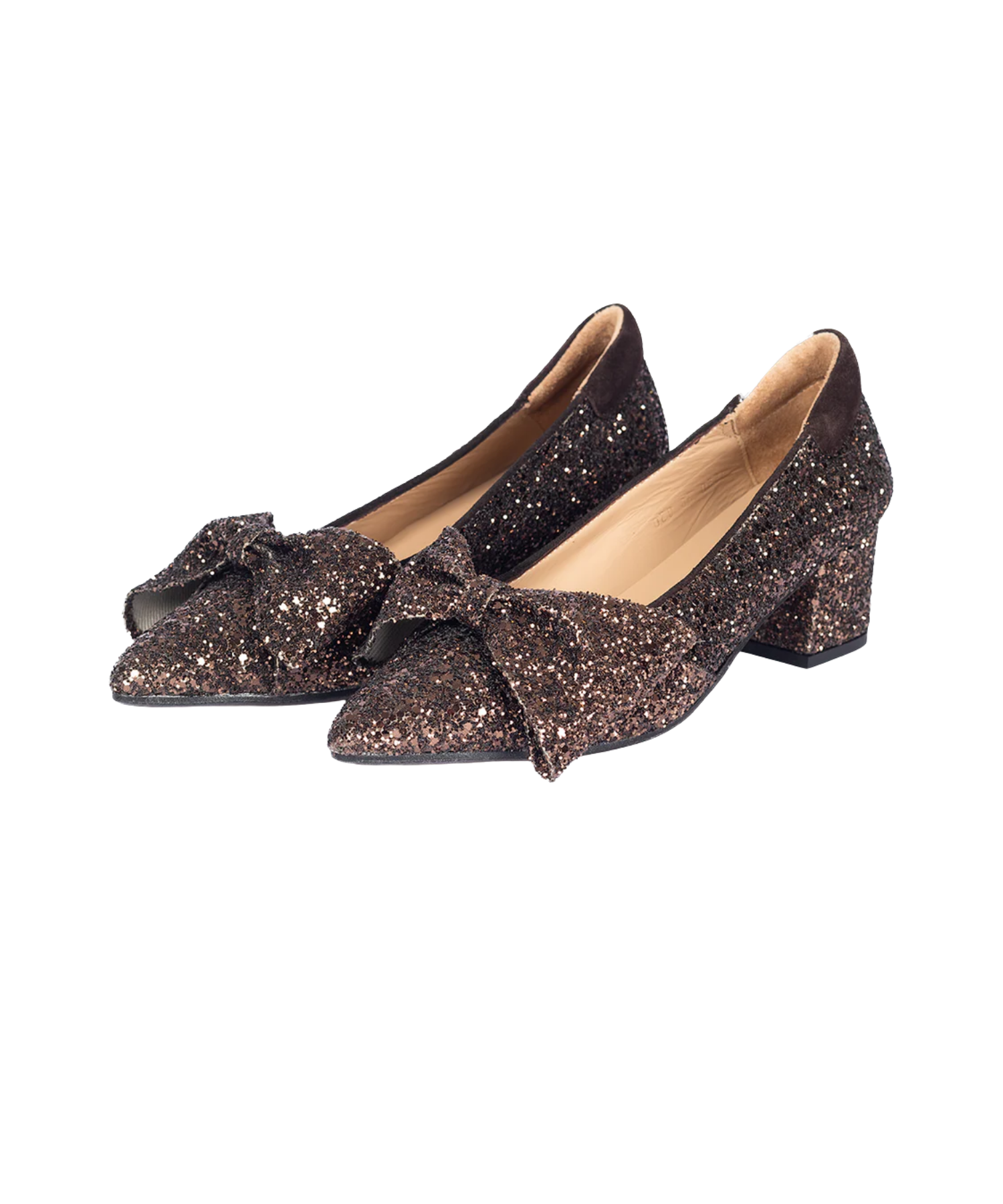 Angulus - Brun glitter pumps