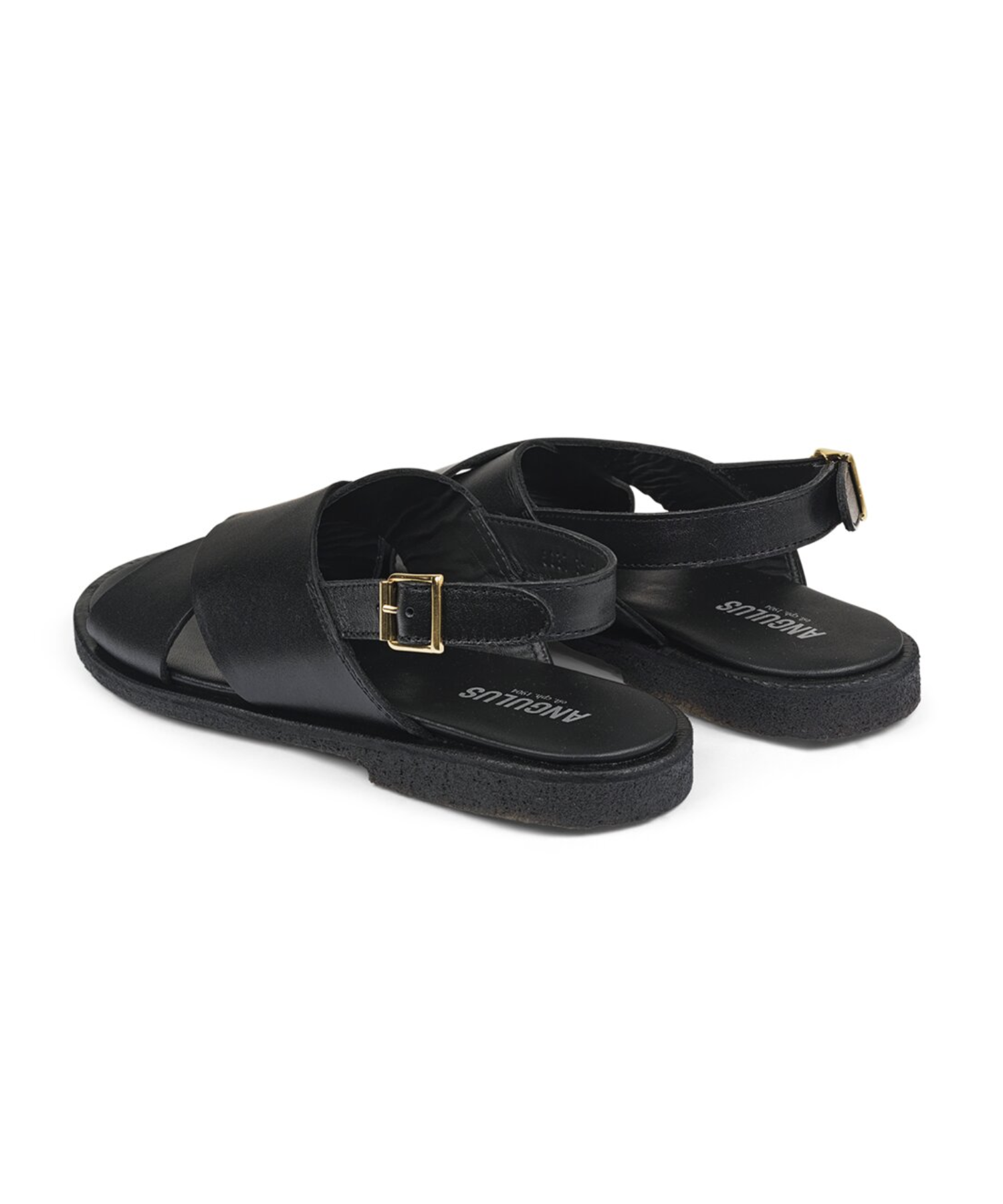 Angulus - Sort læder sandal