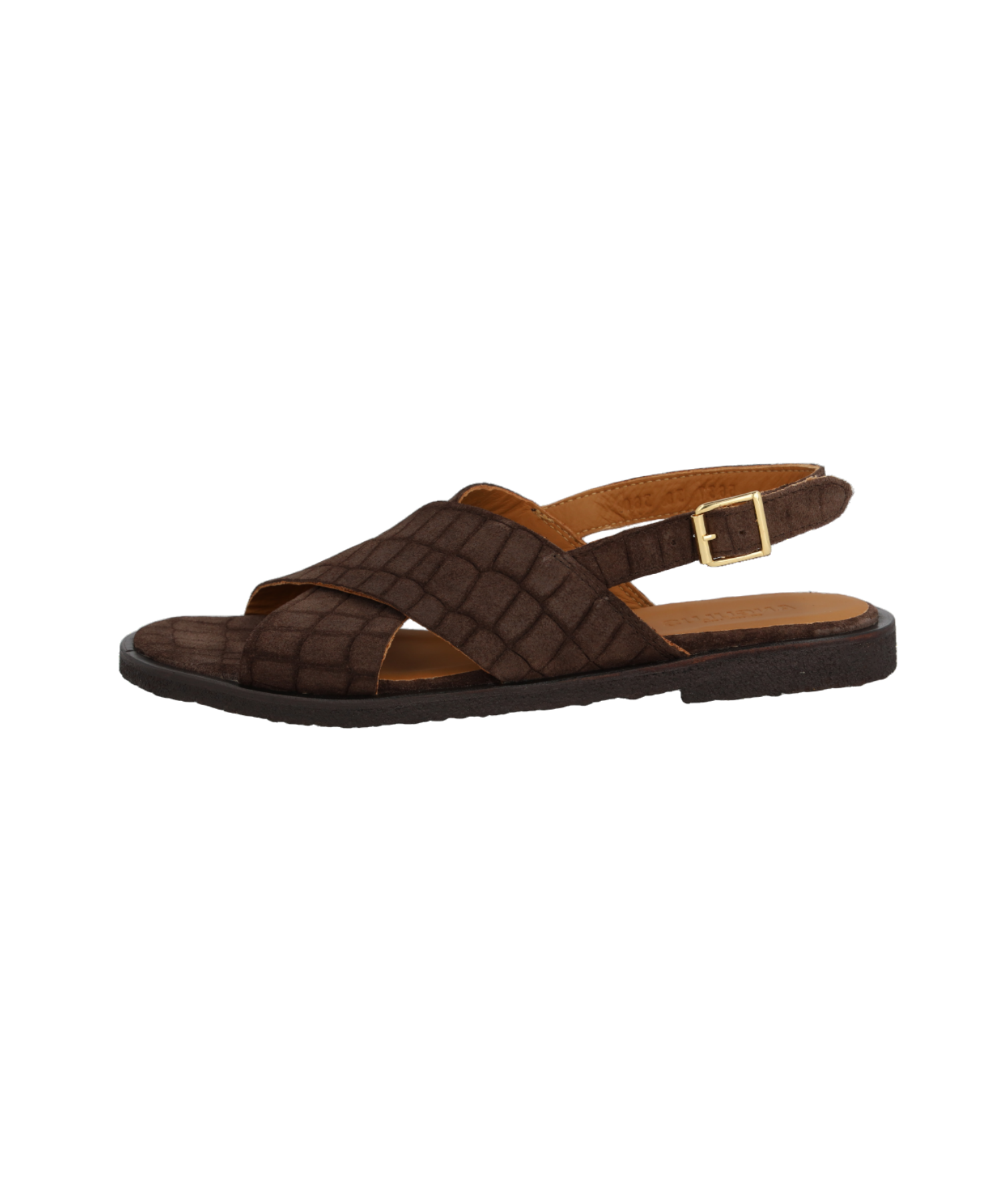 Angulus - Dame sandal brun croco
