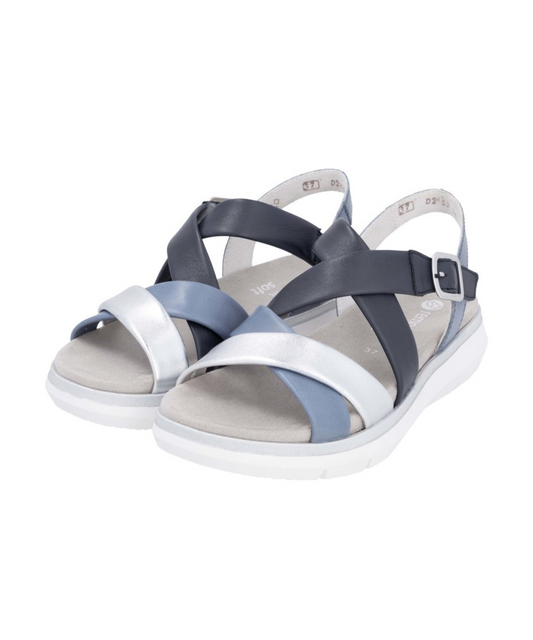 Remonte - Blå sandal med velcro