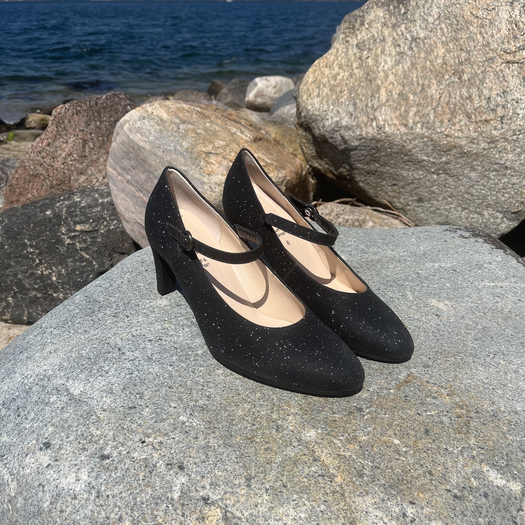 Gabor - Sort glimmer pumps