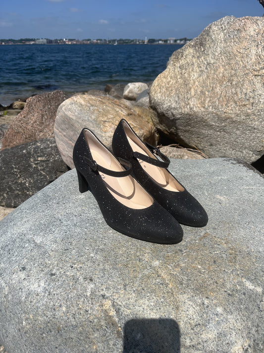 Gabor - Sort glimmer pumps