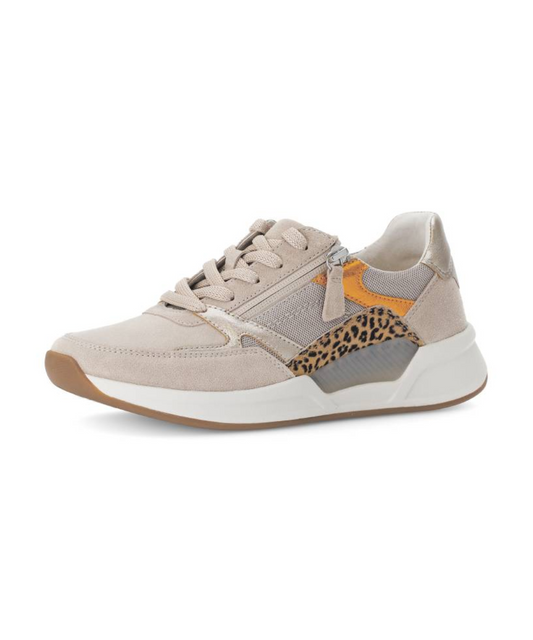 Gabor Rollingsoft - Brun sneakers med leopard