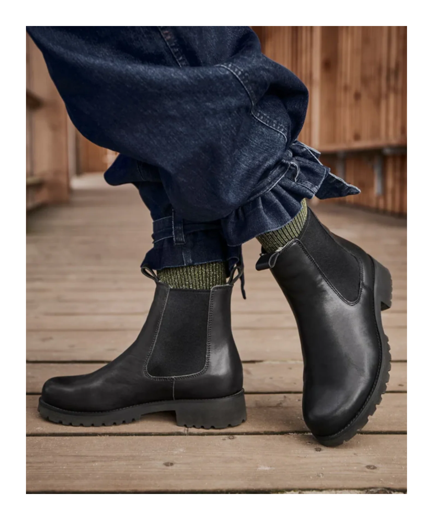 Green Comfort - Sort damestøvle med for