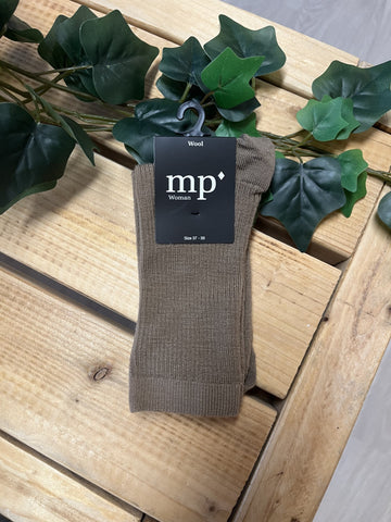 MP - brun uldstrømpe