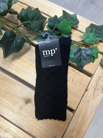 MP - sort uld/silke strømpe