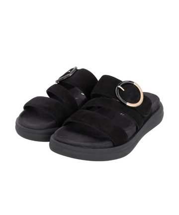 Remonte - Sort dame slip-in sandal
