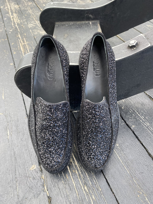 Angulus - Sort glimmer loafers