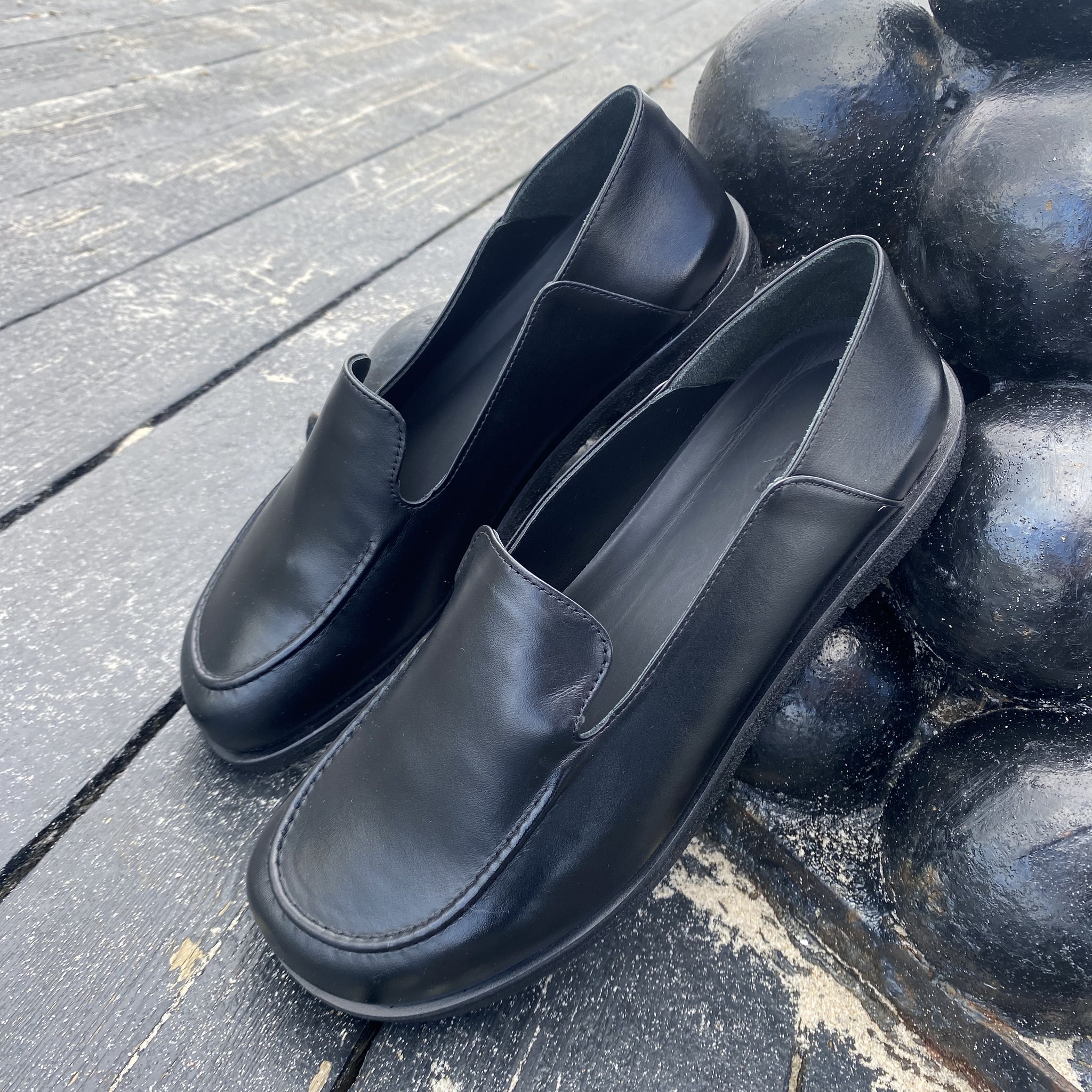 Angulus - Sort loafers (Ekstra vidde)
