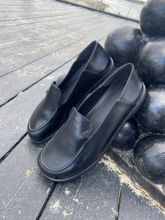 Angulus - Sort loafers (Ekstra vidde)