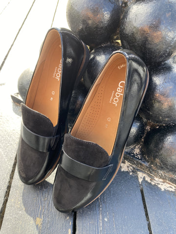 Gabor - Sort lak loafers (Vidde G)