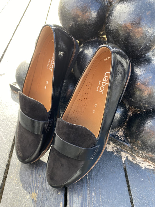 Gabor - Sort lak loafers (Vidde G)