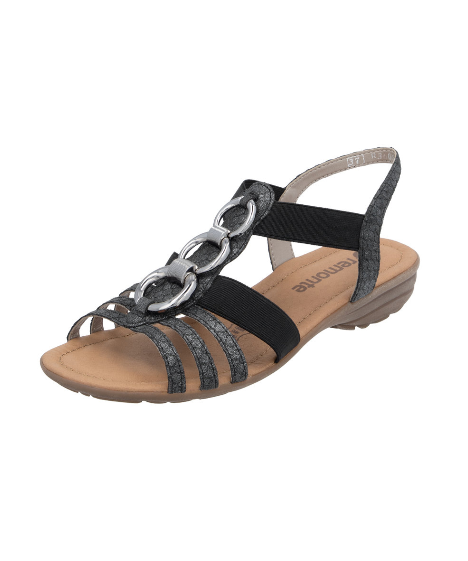 Remonte - Sort elastik sandal